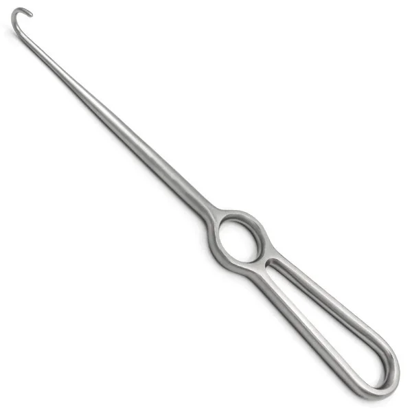 09.PI.200. Гачок хірургічний Kocher (Кохер), тупий, 1 зубець, 220 мм. Paradise.